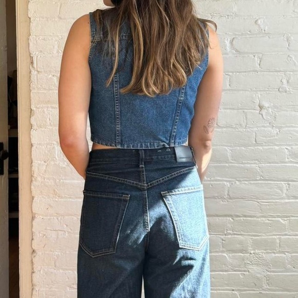 Vintage Y2K L.E.I Denim Vest with Plaid Detailing - Picture 3 of 5